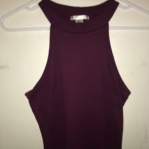 Ribbed Burgundy Halter Top